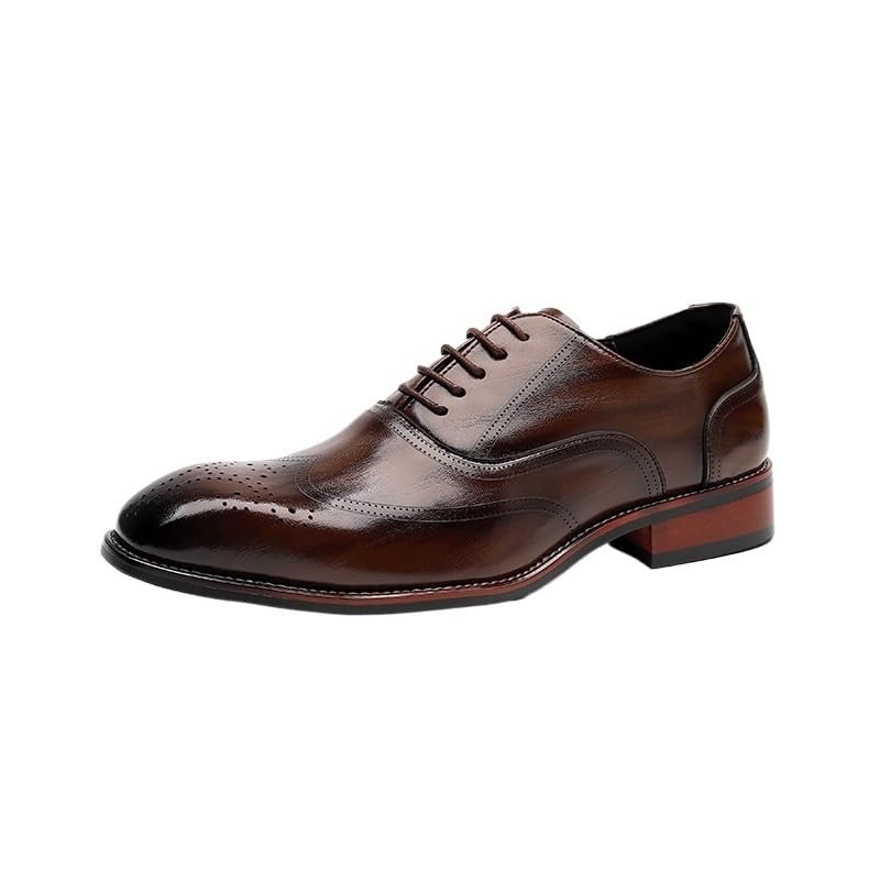 Men's Leather British Style Lace Up Wing Tip Dress Shoe Business Casual Men Formal Shoes