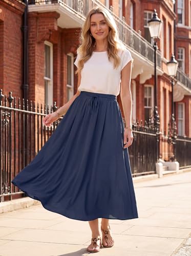 50% Off HiMONE Women's High Waisted Satin Maxi Skirt