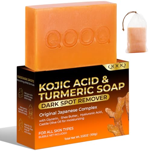 QOOQ Turmeric Kojic Acid Soap for Dark Spots Remover – Facial Cleansing Bar with Vitamin C - image 1