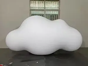 SAYOK PVC Inflatable Cloud Balloons with LED Lights Inflatable Clouds Hanging Decoration for Wedding/Event/Advertise/Trade Show/Exhibition/Party(1PC, 4.92ft)