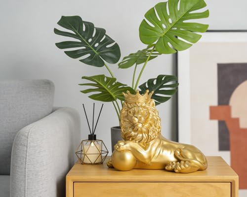 Estatua León Feng Shui Decoración Hogar Dorada miniatura 4