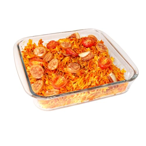 CGNWEEPS 8×8in Square Glass Baking Dish, 1.6QT Glass Baking Pan, Baking Dishes for Oven
