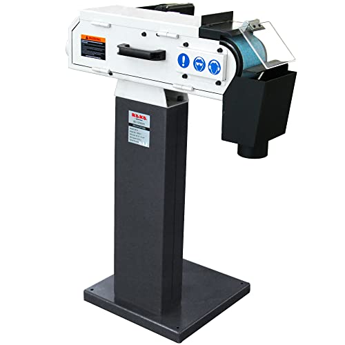 KAKA INDUSTRIAL BG-4 Belt Grinder, 4 x 48 in Belt Sande, Wheel Metal Belt Grinder/Sander, Sander with Cast Iron Base, High Speed Belt Grinder 110V-60HZ-1PH