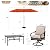 Sophia & William Patio Set with Umbrella 8 Piece Outdoor Dining Set for 6 with 13ft Double-Sided Patio Red Umbrella, 6 x Swivel Patio Chairs, 1 Rectangular Dining Table for Lawn Garden