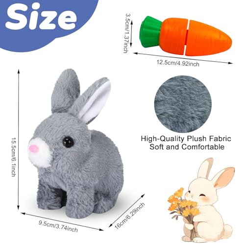 Sunshine smile Hüpfendes Kaninchen,Sprechender Hasen,Hasen Kuscheltiere Klein, Interaktives Kaninchen Haustier,Elektronisches Plüschhase mit Geräusche Macht