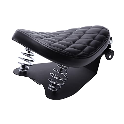 Image of DREAMIZER Motorcycle Seat Cushion Driver Solo Seats with Spring Bracket PU Leather Compatible with Harley Honda Yamaha Kawasaki Sportster Iron 883 1200 Chopper Bobber Cafe Racer