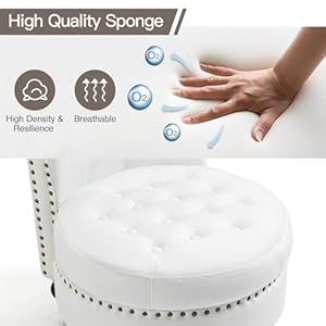 Avawing high back throne chair velvet armless royal accent chair wstorage nailhead trim rubberwood legs for living room bedroom white  urban country home decor