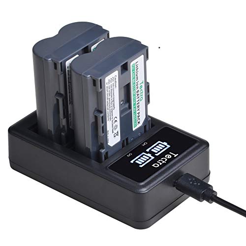 Tectra 2-Pack BP-511 BP-511A Replacement Battery and LED USB Dual Charger for Canon EOS 5D 10D 20D 20Da 30D 40D 50D 300D D30 D60 Rebel PowerShot G1 G2 G3 G5 G6 Pro 1 Pro 90 Pro 90IS