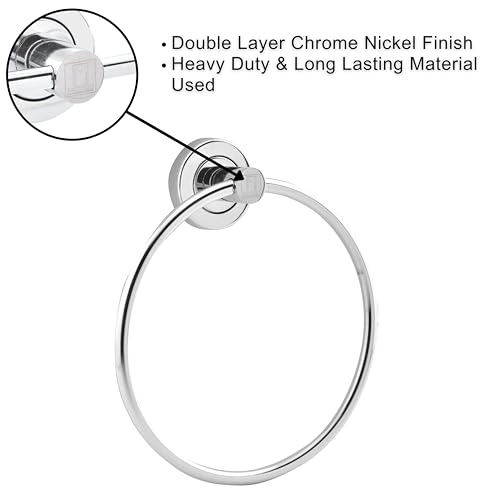 Image of Stainless Steel Towel Ring for Bathroom, Napkin Ring for Wash Basin, Towel Holder, Napkin Holder, Towel Hanger, Bathroom Aessories (Round Shape) Set-2