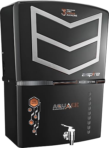 Aqua Ace Zinc Copper Alkaline Hydrogen RO Water Purifier | 10 to12 Liter Storage | RO+ZN+CU+ALK+ Negative ORP+UV+UF+TDS+PF | Wall Mount & Table Top Water Purifier Best For Home