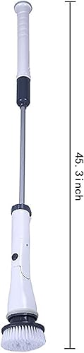 Miniatura 8 de Limpiador eléctrico giratorio, cepillo de limpieza inalámbrico con 3 cabezales de cepillo reemplazables, mango ajustable y desmontable, impermeable,