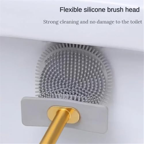Brosse de toilette murale en silicone blanc avec support WC - 6