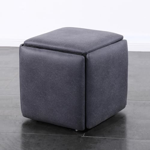 Chaise cube gigogne 5 en 1 empilable avec roulettes pivotantes, pour salon et salle à manger