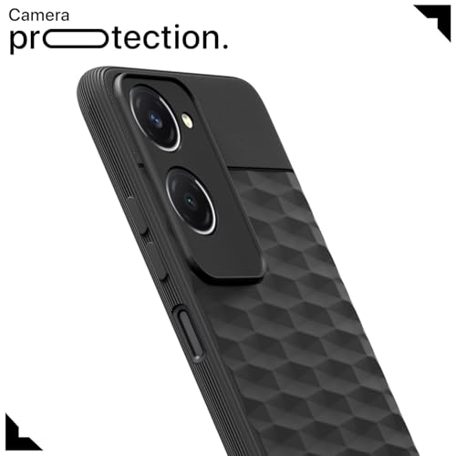 Image of Outlouders Bumper Case for iQOO Z9 Lite 5G / Vivo T3 Lite 5G / Vivo Y18 / Y18e / Y03 | Full Camera Protection | TPU Soft Flexible Shockproof Back Cover (Black)