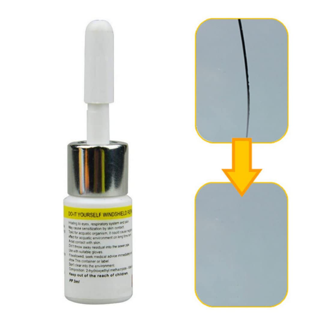 Fluido per la riparazione del vetro Colla per riparazione del parabrezza dell'auto Strumento correttore per vetro automatico Colla per del parabrezza da 3 ml