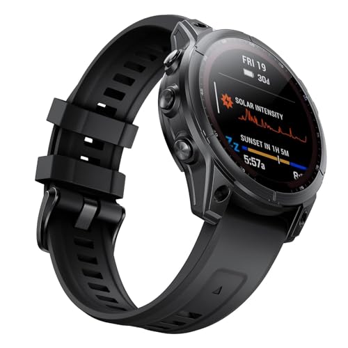 Bracelet rechange silicone 20mm sans irritation pour Garmin Fenix 7S - 2