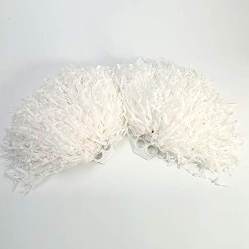 Acessórios de Dança para Líderes de Torcida Elásticos de 8 Cores Pom Poms (Branco)