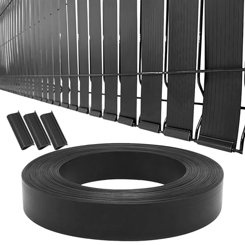XKMT- Black View Blocking Privacy Tape Weave w/bracket For Chain Link Fence 75m/250 ft Roll UV Resistant