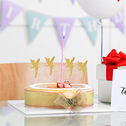 EXCEART 20 decorazioni per cupcake, dorate, con