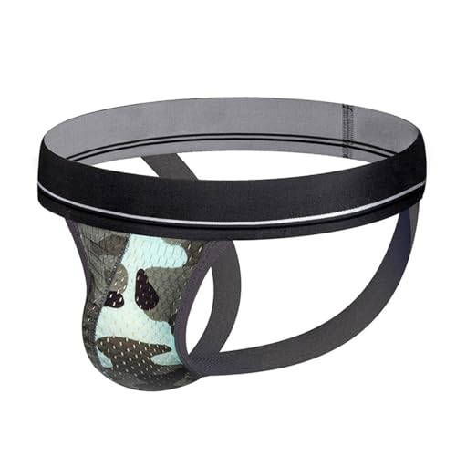 DUHENWU Jockstrap - Ropa interior deportiva para hombre, tangas, camuflaje, ropa interior, ropa interior elástica, tangas, tangas, tangas, tangas, tangas, cómodas, suaves, O gris., XXL