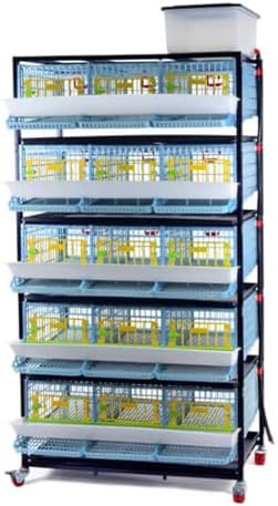 Quail Breeding Cage Indoor: 5 Layer Stackable Quail Coop, Easy Clean, Rust-Free, Easy Egg Collection (2024 Upgrades: Longer Waste Trays, Removable Middle Walls) Cimuka (Traditional)