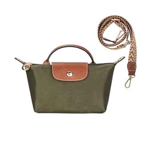 DOMAT Crossbody Tasche für Frauen, Chic leichte Geldbörse mit Leder Top-Griff, kompakte Clutch Bag, Schulter Handtasche (Army Green)