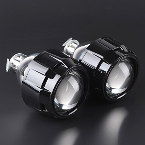 Astra Depot 2 Pcs Mini Bi-Xenon Projector Clear Lens Black Shrouds Lhd For H1 H4 H7 Housing Headlamp Bulb Conversion Coupe Suv Crossover #TOP1