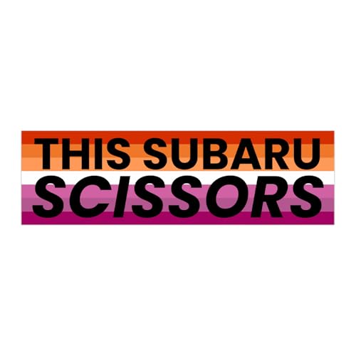 This Subaru Scissors Funny Ironic Gen Z Unhinged Meme Bumper Magnet Sticker Car Vehicle Vinyl Decal for New Drivers and Adults