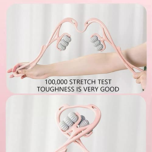 Image of 2 Pcs Acupressure 6 ball roller Neck Massager Trigger Point Roller for Legs Waist Neck & Shoulder Relaxer Pain Relief Handheld Shoulder Leg Calf Thigh & Back Waist Body Massager (Pink)