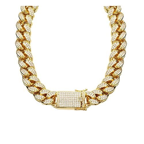 Daesar Collares Cadena Hombre Larga 76CM,Cadenas de Mujer Acero Inxidable Cadena Curb 18MM