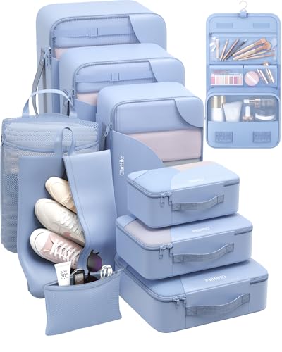 Image of OlarHike 10 Set Packing Cubes for Travel,Gifts for Women Mom,Anti-Tearing Suitcase Organizer,with Over 1000 pcs Mesh Holes,Vacation Essentials & Accessories for Cruise Ship
