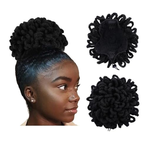 Llhdmeng Puff Drawstring Ponytail Hairpiece Synthetic Clip In Hair Dreadlock