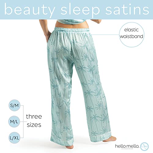 Hello Mello Beauty Sleep Satin Pajama Pants Lounge Pajama Bottoms For Women, Girls - Leaf Me Alone, Medium/Large #TOP4