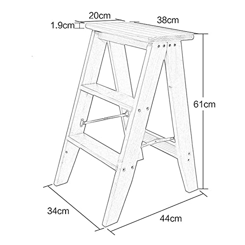 Escabeau portable multifonctionnel en bois véritable