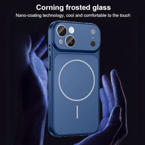 Image of SHINESTAR Converter Case for iPhone 15 Plus | Premium Protective Mag-Safe Cover | iPhone 17 Pro / 17 Pro Max Series Style Design | in-Built Camera Guard | Wireless Charging Compatible - Blue