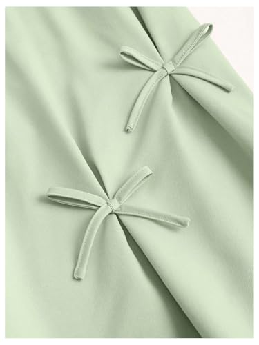 Verdusa Women's Pink Long Skirt Y2K Bowknot Elastic Waist Cute Flared A Line Skirts4