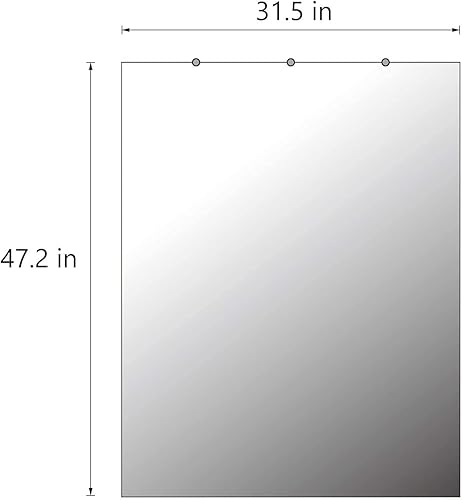 Miniatura 2 de HAA Espejo de gimnasio de actividad montado en la pared con borde plano pulido (48 x 32 pulgadas), 1 juego transparente