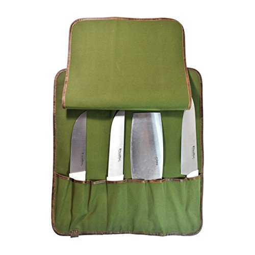 Hide & Drink Bourbon Brown Leather Knife Roll #TOP14