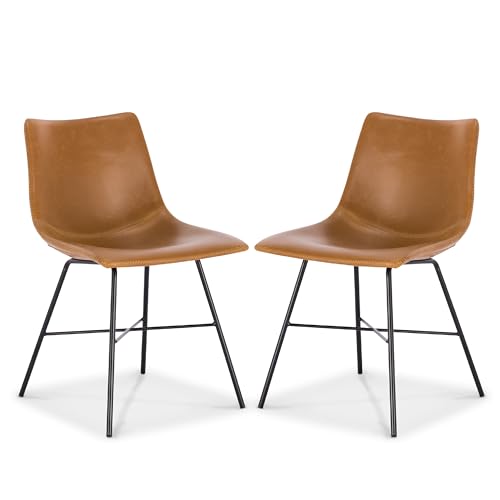 Paxton Leather Dining Chairs Tan