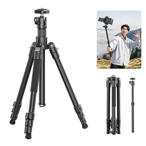 Image of ULANZI TT53 Camera Tripod, 70.8 inch Travel Tripod for DSLR /Phone, Heavy Duty Fold Portable Stand with 360 Ball Head UKA Quick Release Plate, Lightweight Compact for Photography Vlogging Video Shooting