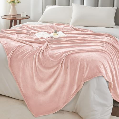 Image of BEDELITE Fleece Blanket Pink Morn Throw Blankets for Couch & Bed, Luxury Plush Cozy Fuzzy Blanket 50 inch x 60 inch, Super Soft Warm Lightweight Throw Blanket for Travel Camping