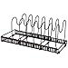 Kinsinder Organizer espandibile per padelle, con 7 divisori scomparti regolabili, supporto per coperchio per pentole da cucina per armadietti