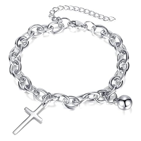 Mgutillart Fashion Adjustable Bracelet Stainless Steel Cross Chain Bracelet, Stainless Steel, no gemstone Cover