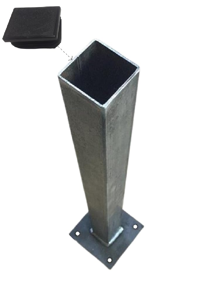 Générique LeMétal – Poteau carré Acier 60x60x2 mm (180 cms) - Longueur au Choix de 50 à 300 cms- Bouchon Plastique Offert !