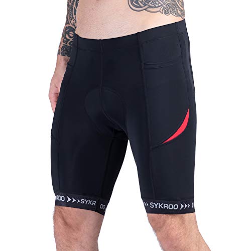 image for SYKROO Men's Cycling Triathlon Shorts 3D Padded Quick Dry Pants Bike B