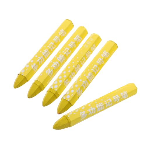 HAPINARY 5pezzi Pennarello Per Pneumatici in Cera Pastello Giallo e Dorato Pennarello Per Marcatura Pneumatici Adatto Per Auto Bici e Motociclette