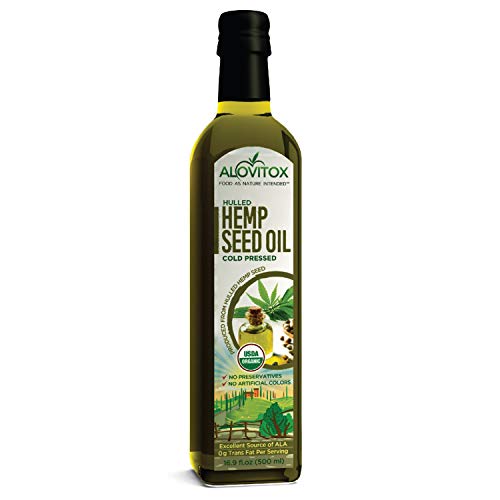 Alovitox Organic Premium Hulled Hemp Seed Oil | Anxiety, Pain & Stress Relief