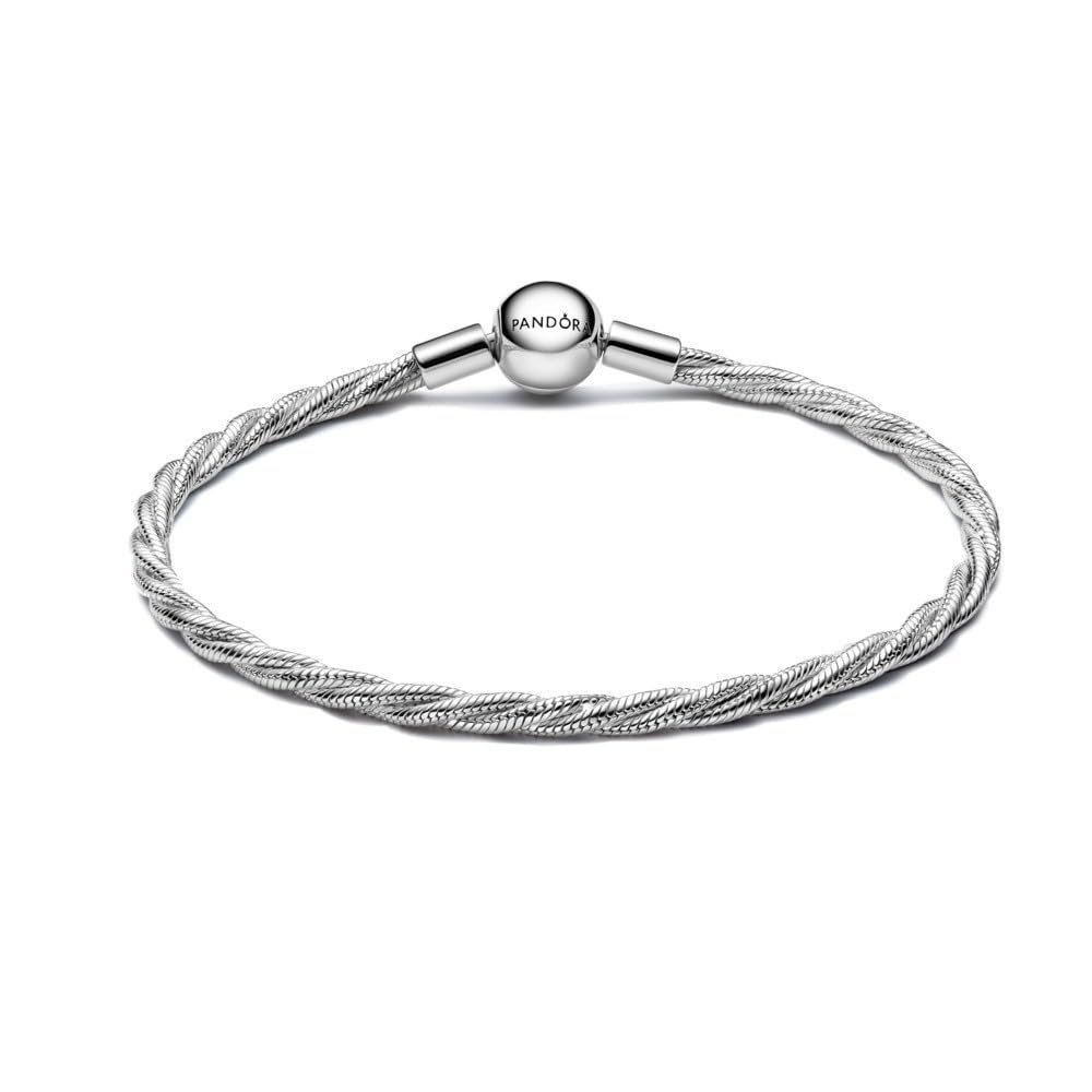 Twisted snake chain sterling silver bracelet