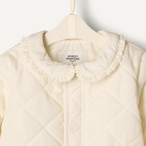 Image of Amazon Essentials x Sofia Grainge Toddler and Baby Girls' Midweight Quilted Field Jacket with Ruffle