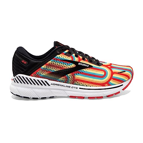 Brooks Brooks Men's Adrenaline GTS 22 Supportive Running Shoe - Black/Bittersweet/Limelight - 7 Medium